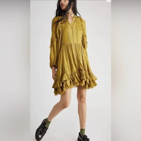 chinese dress ladies Free People Tabby Lace Mini Dress – TandyWear main image 0